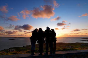 Students of English in Ireland at the beach